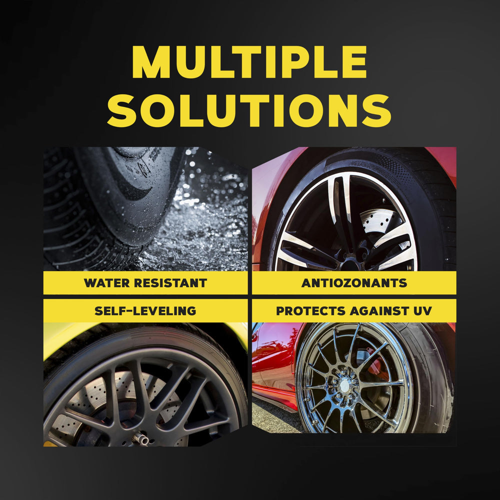 Deep black wet-look finish enhances tires with a refreshed, showroom feel.