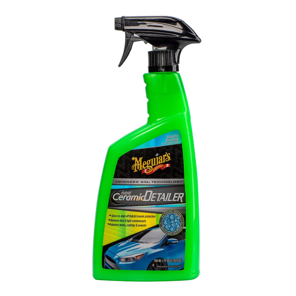 Meguiar's Hybrid Ceramic Detailer bottle 26 oz enhances protection between washes.