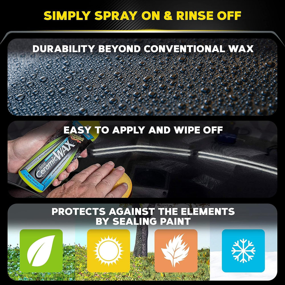 Meguiar's Hybrid Ceramic Liquid Wax pour demonstrates controlled, even distribution.