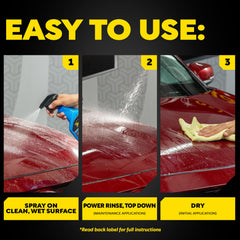 Microfiber towel used to dry Meguiar's ceramic wax-treated paint