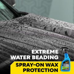 Water beads on Meguiar's wax-treated paint surface