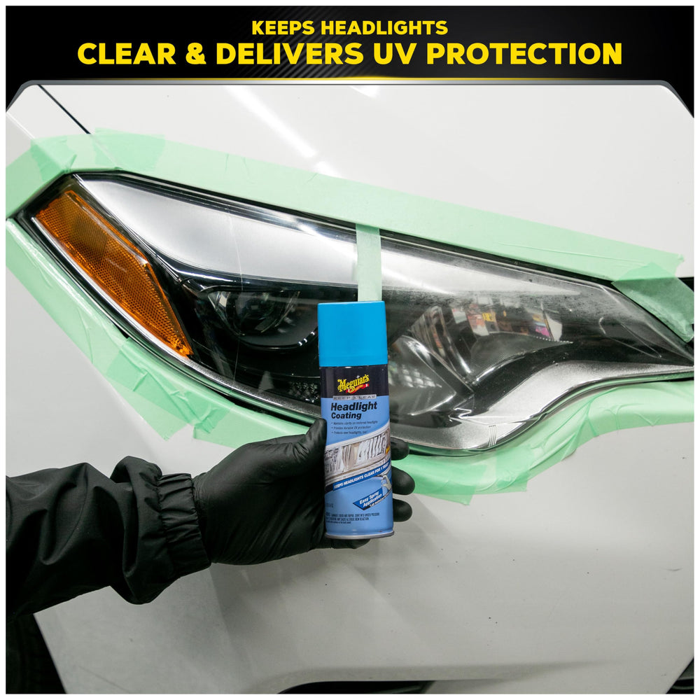 Meguiar's Keep Clear Headlight Coating provides UV protection against hazing and yellowing