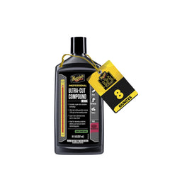 Meguiar's M105 Ultra-Cut Compound bottle ready for heavy defect removal on paint