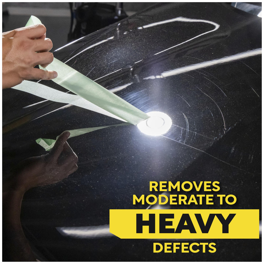 Meguiar's M105 Ultra-Cut Compound with a polishing pad for swirl elimination