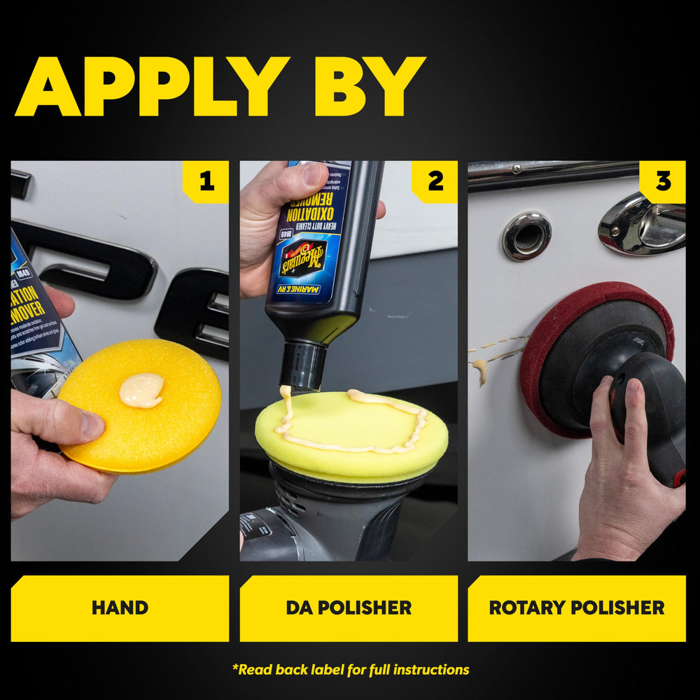 Meguiar's Marine/RV Oxidation Remover yields a smooth, vibrant surface.