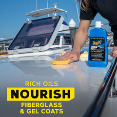 Meguiar's Marine/RV High Gloss Polish fiberglass surface renewal with rich lasting gloss.