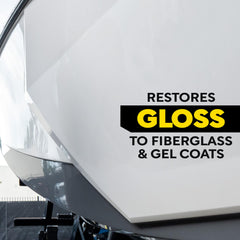 Meguiar's Marine/RV One Step Compound usable with buffer, hand, or polisher.