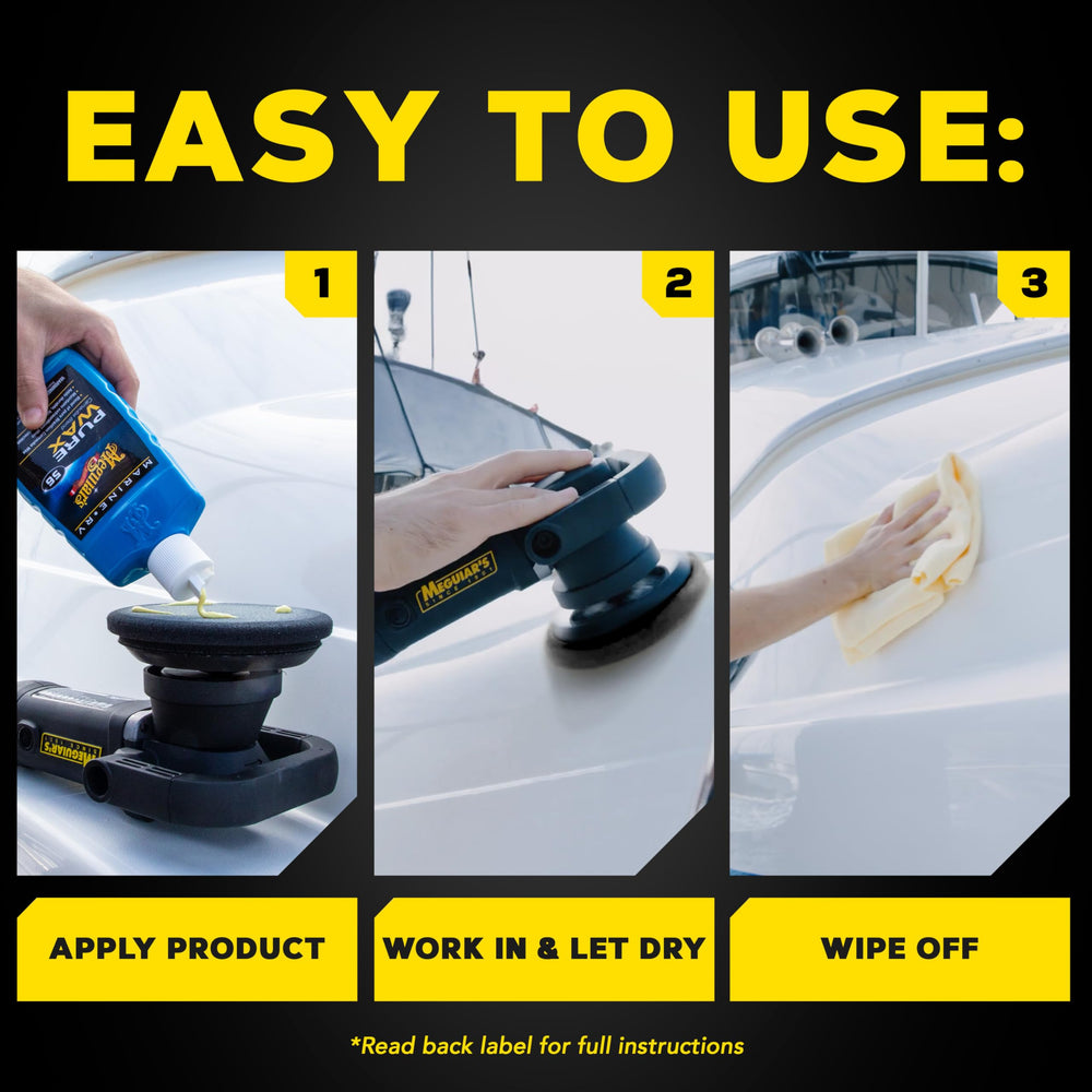 Meguiar's Marine/RV Pure Wax protects gel coat on fiberglass surfaces