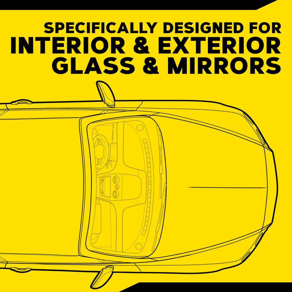Towels paired with Meguiar's glass cleaner for crystal clarity.