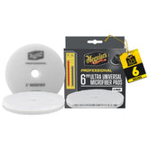 Meguiar's Pro M6MFP2 6-inch pad pack used with a DA polisher for defect removal.