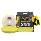 Meguiar's Professional 5-inch polishing pad in 2-pack packaging for light defect removal.