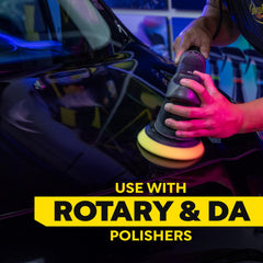 Meguiar's 5-inch pad paired with Meguiar's compound for defect removal.