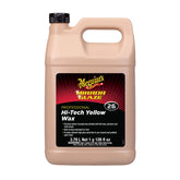 Meguiar's Professional Hi-Tech Yellow Wax bottle pour demonstrates durable protection and rich color.