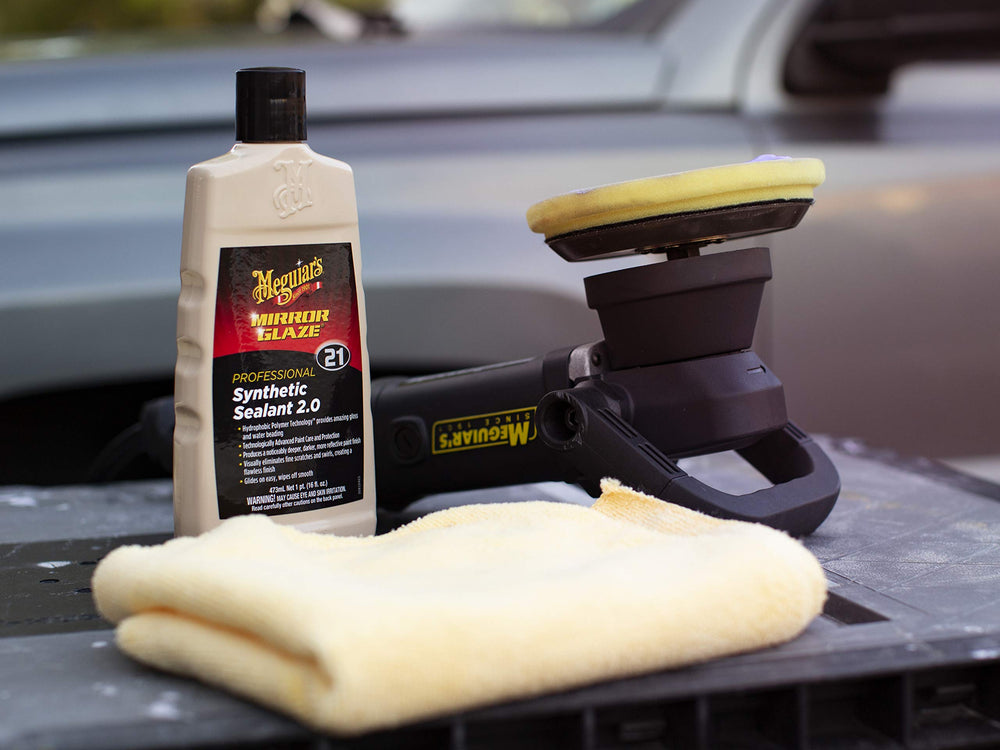 Meguiar's 2.0 sealant on paint beads water for hydrophobic protection.