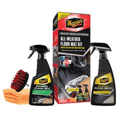 Meguiar's Quik Solutions foam cleaner lifts dirt for like-new mats
