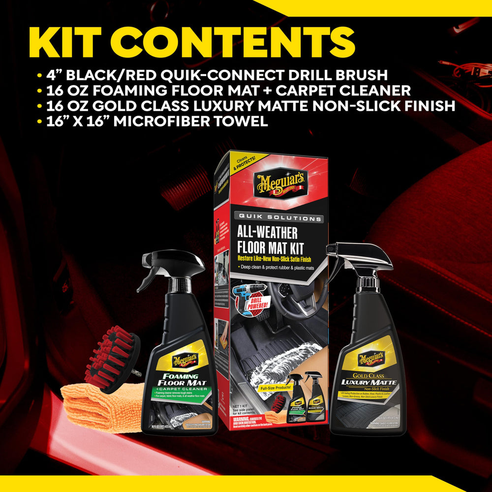 Meguiar's Quik Solutions premium microfiber towel wipes residue for spotless mats