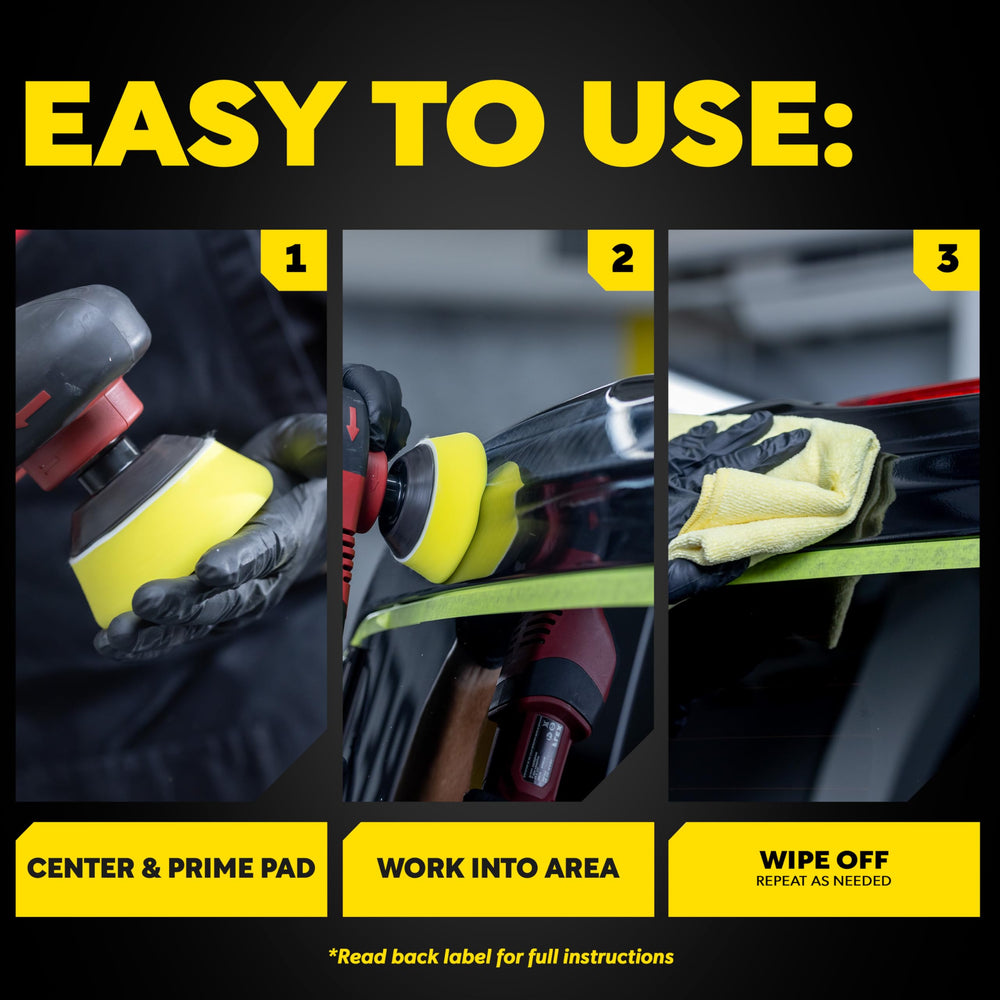 Meguiar's reusable foam pad highlights eco-friendly detailing.