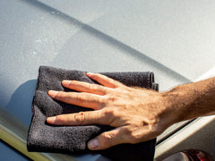 Meguiar's clay kit microfiber towel assists drying and buffing to glass-like finish.