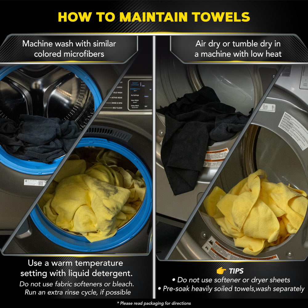 Meguiar's Supreme Shine towels are machine washable for reuse.