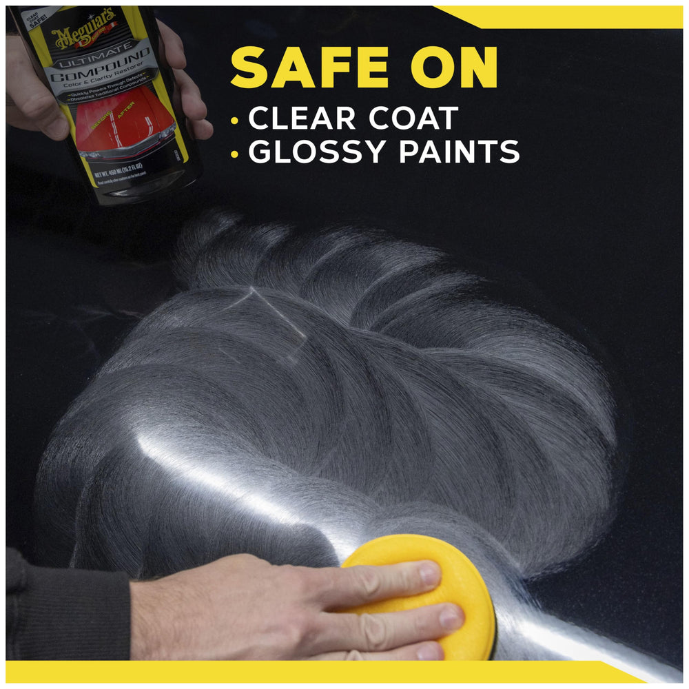 Meguiar's Ultimate Compound smooths deeper defects with a single pass.