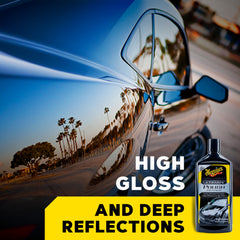 Meguiar's Ultimate Polish swirl removal close-up shows improved clarity and color depth.