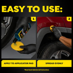 Meguiar's product bottle highlighting UV protection feature