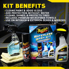 Meguiar's Waterless Wash Kit in action on a car exterior
