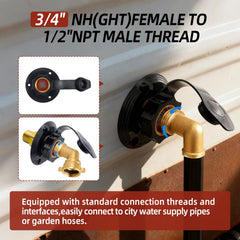 Mejiao RV city water inlet dust cap protects valve when unused.