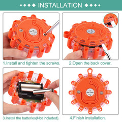 Meliya flashing disc with 9 modes for roadside visibility