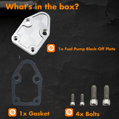 MEMOEO CNC aluminum fuel pump plate ensures durability for SBC V8.