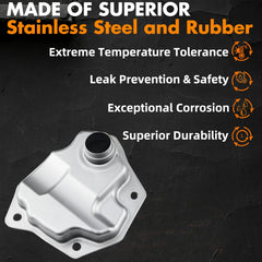 MEMOEO packaging includes oil pan, filter, and gasket for a complete replacement.