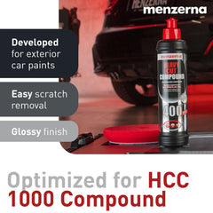 Menzerna color system guide showing compatible pads and finishes