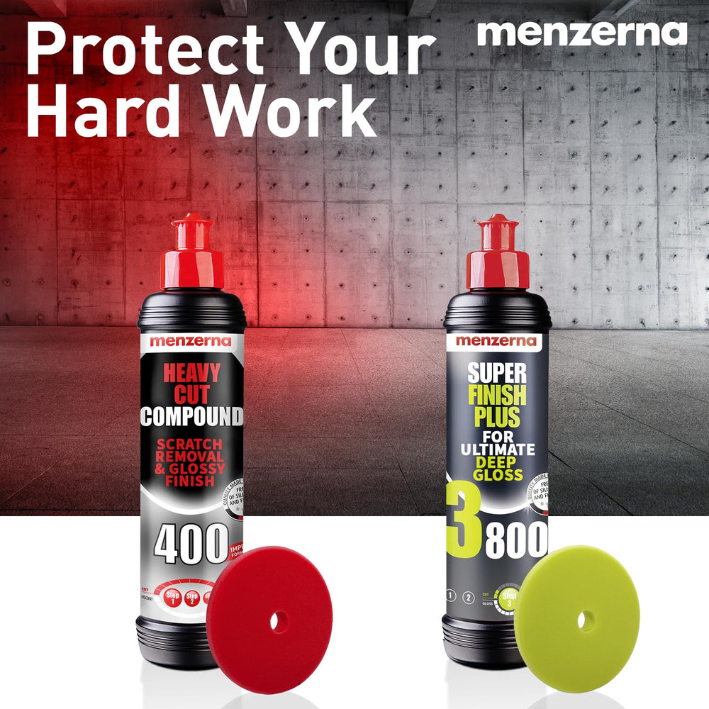 Before and after comparison shows Menzerna 400 results.