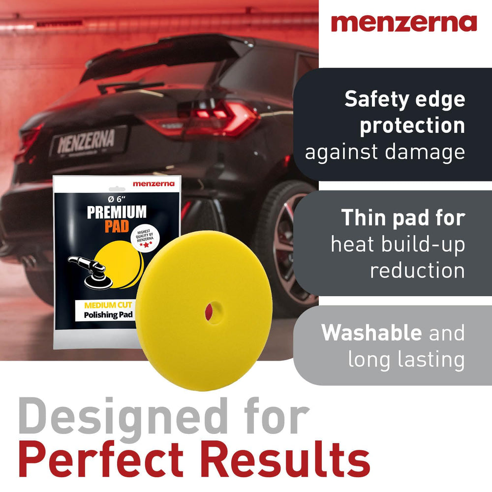 Menzerna polishing pad with Velcro back for easy attachment and removal