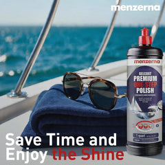 Durable gloss on marine surfaces with Menzerna Premium One Step Polish.