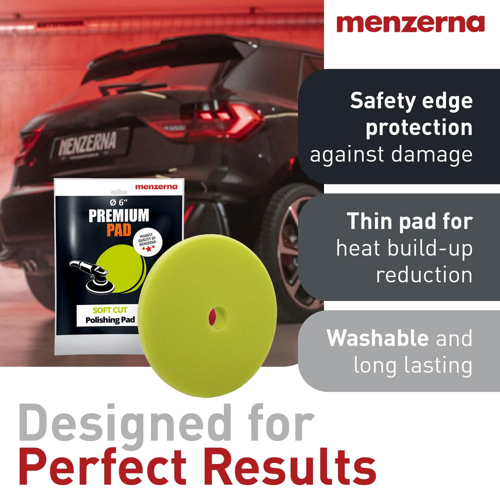 Menzerna Soft Cut Pad 6-Inch close-up foam detail highlighting soft foam layer and even polish delivery