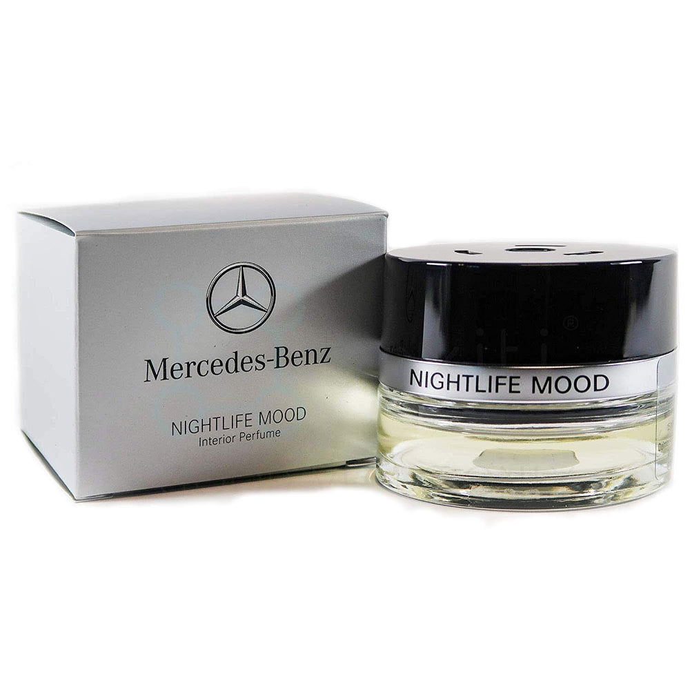 Mercedes-Benz Nightlife Mood fragrance bottle in cabin for refined driving ambience