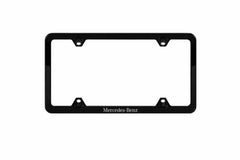 Mercedes-Benz Q-6-88-0125 black slim-line license plate frame for upgraded rear aesthetics and durable protection.