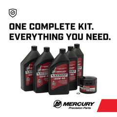 Mercury 25W-40 oil bottle – premium marine lubrication for reliable engine protection.