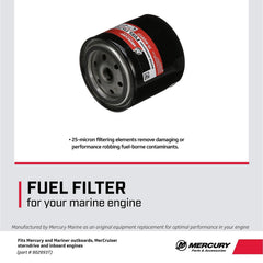 Mercury 802893T water-separation in fuel system illustration emphasizes water removal.