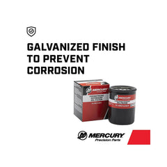 Mercury 8M0162829 oil filter packaging highlights OEM replacement quality.