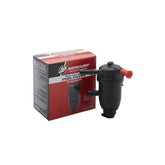 Mercury on-engine water-separating fuel filter installed on V6/V8 outboard for clean fuel