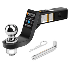 METOWARE 4-inch drop hitch mount angled view for level towing versatility