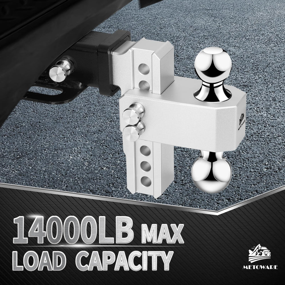 Close-up of METOWARE 6 inch drop and 6 inch rise for precise height adjustment