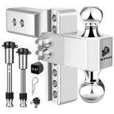 METOWARE adjustable trailer hitch with 2.5-inch receiver for versatile towing options.