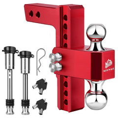 METOWARE adjustable trailer hitch with 8in drop-rise for precise towing heights