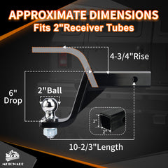 METOWARE mount showing a 6-inch drop for versatile trailer alignment.