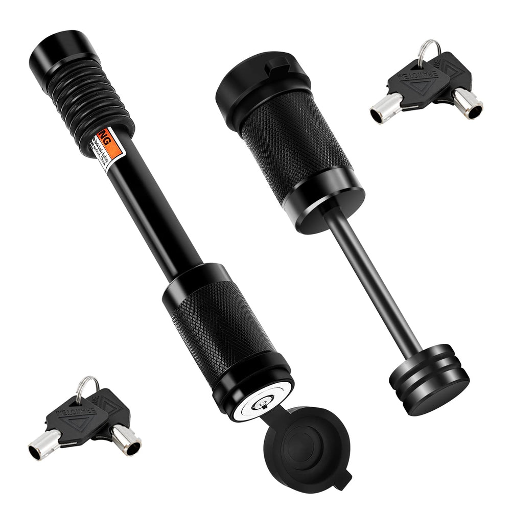 METOWARE keyed-alike hitch lock on Class III receiver for secure towing