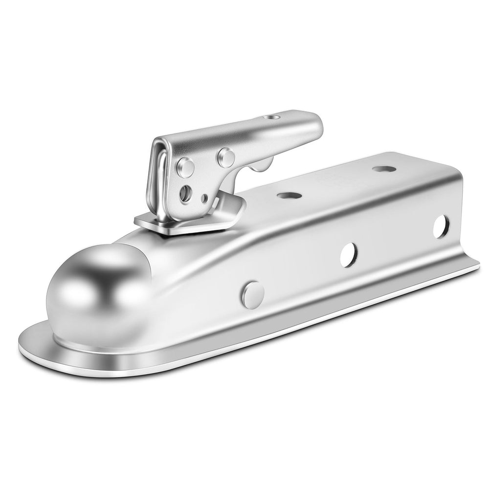 METOWARE straight tongue coupler with adjustable nut for a secure hitch fit