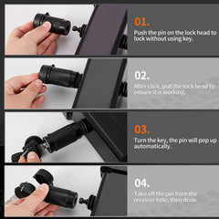 METOWARE lock fits 2-inch and 2.5-inch receivers for heavy duty use